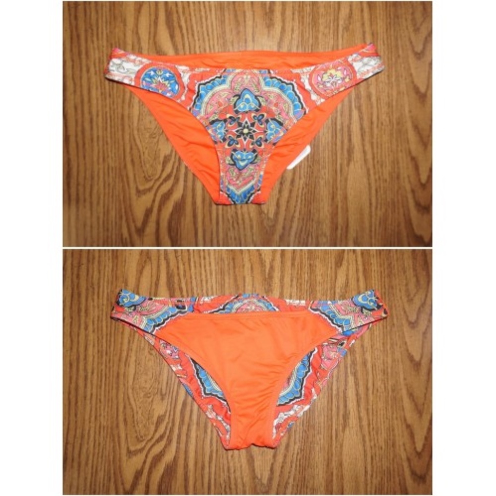 LUCKY Bikini Bottom Reversible orange print S